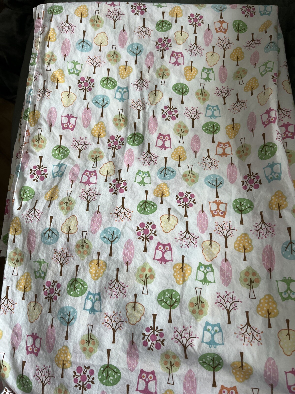 Pottery Barn Kids Woodland Owls Trees Twin Flat Sheet