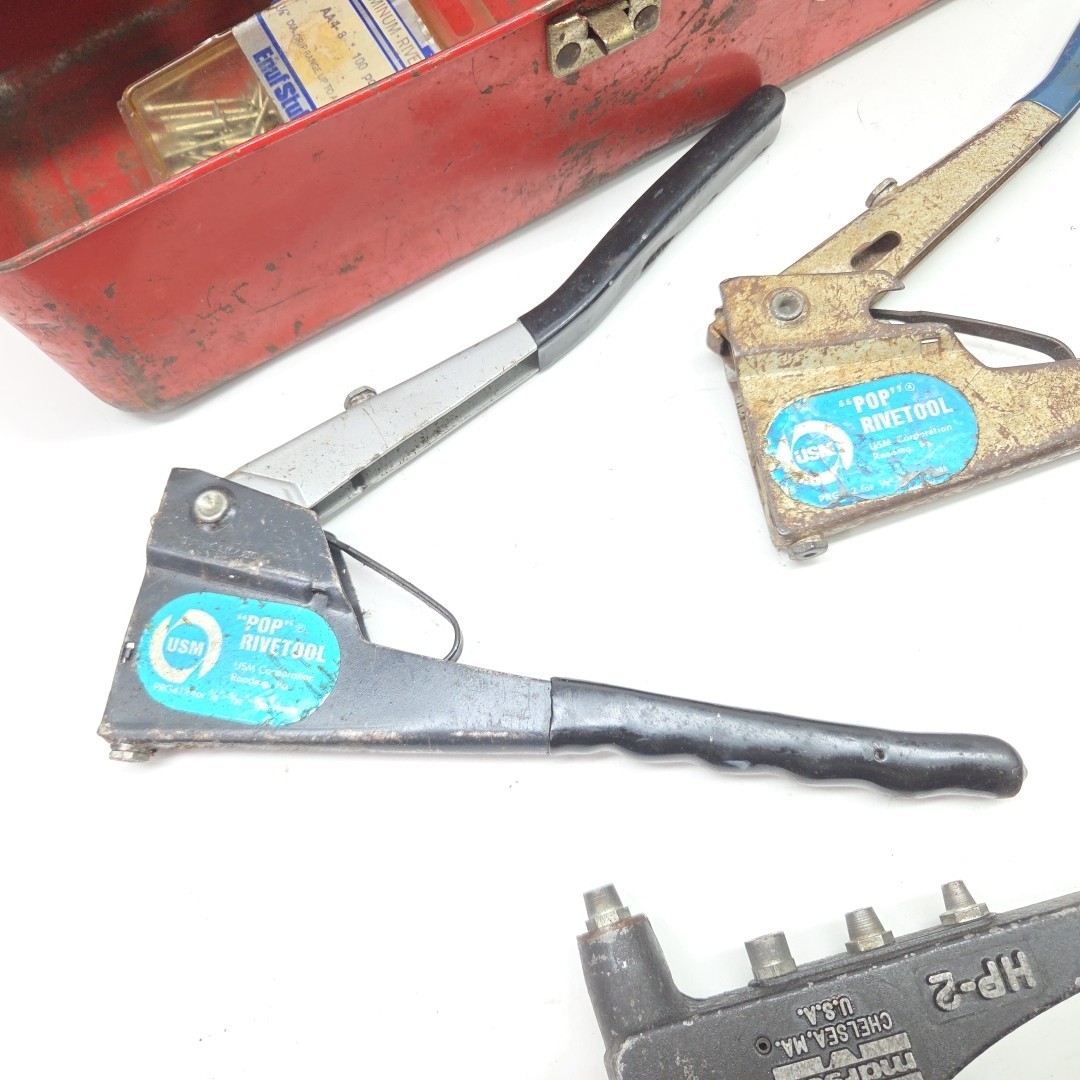 Klik Fast Pop Riveter Marson HP-2 Heavy Duty Hand Tools Kit Box Accessories