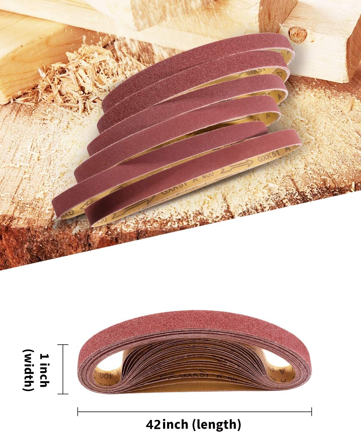 12PCS 1x42 inch Sanding Belts Belt Sander Sandpaper 60 80 120 150 240 400 Grit