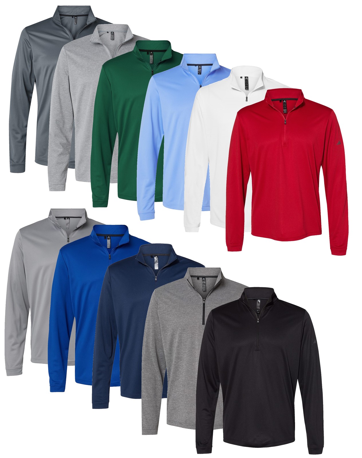 Adidas Lightweight Quarter-Zip Pullover Golf Warmup UPF 50+ A401