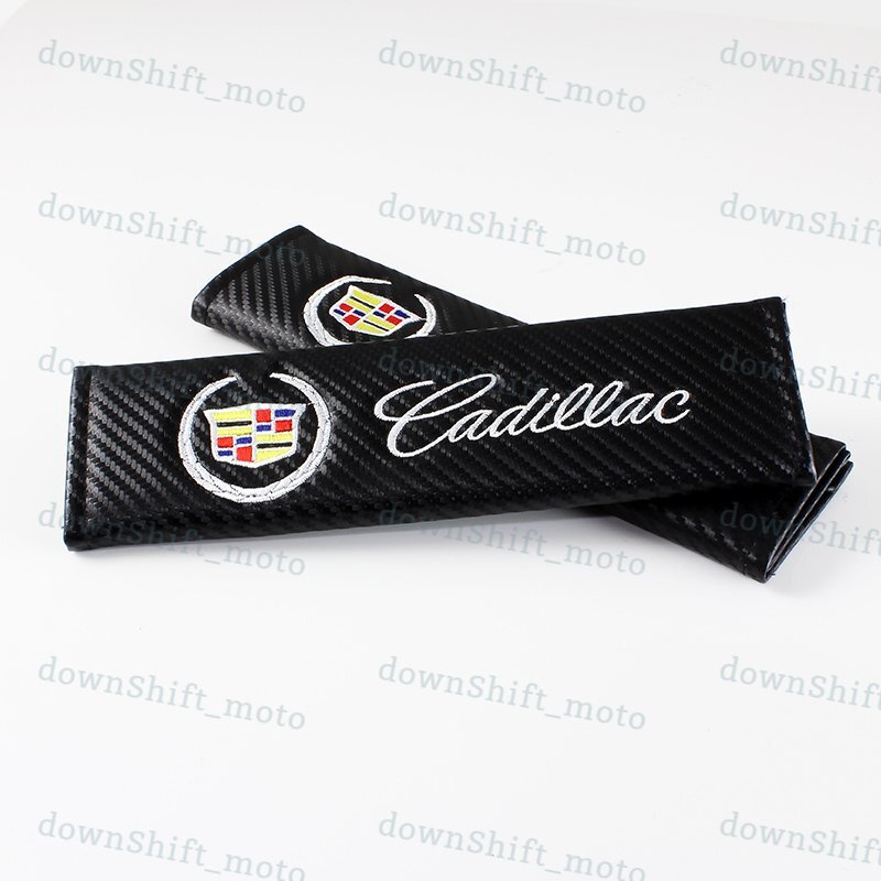 SET OF Carbon Fiber Look Seat Belt Cover Shoulder Pads for CADILLAC CTS ESCALADE