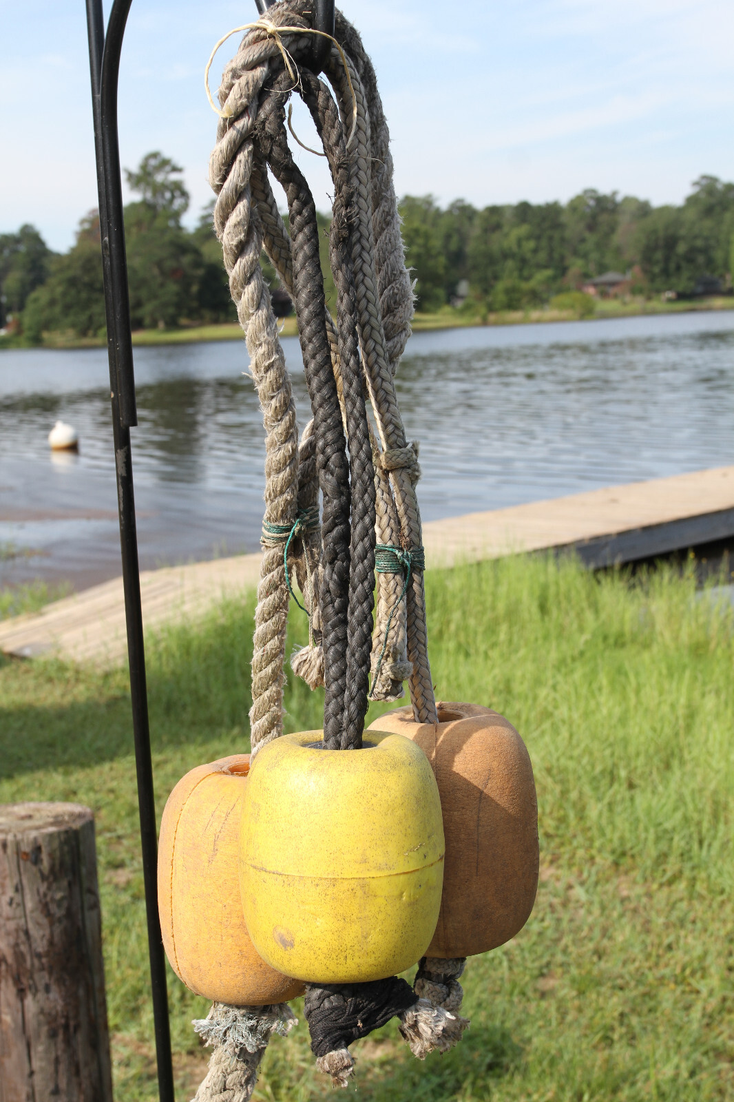 BOUYS ON A ROPE, Costal Wall Decor, 3 Single Floats, Boaters Decor, LTS - 22