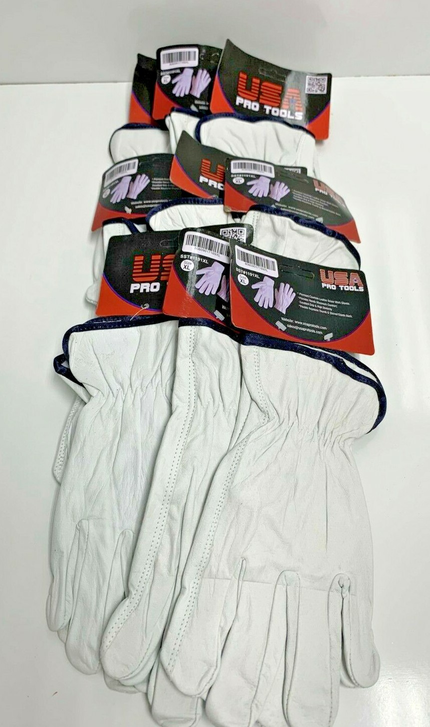 Heavy Duty Premium Cowhide Leather Work Safety Gloves PPE S/M/L/XL 3,6or12 Pairs