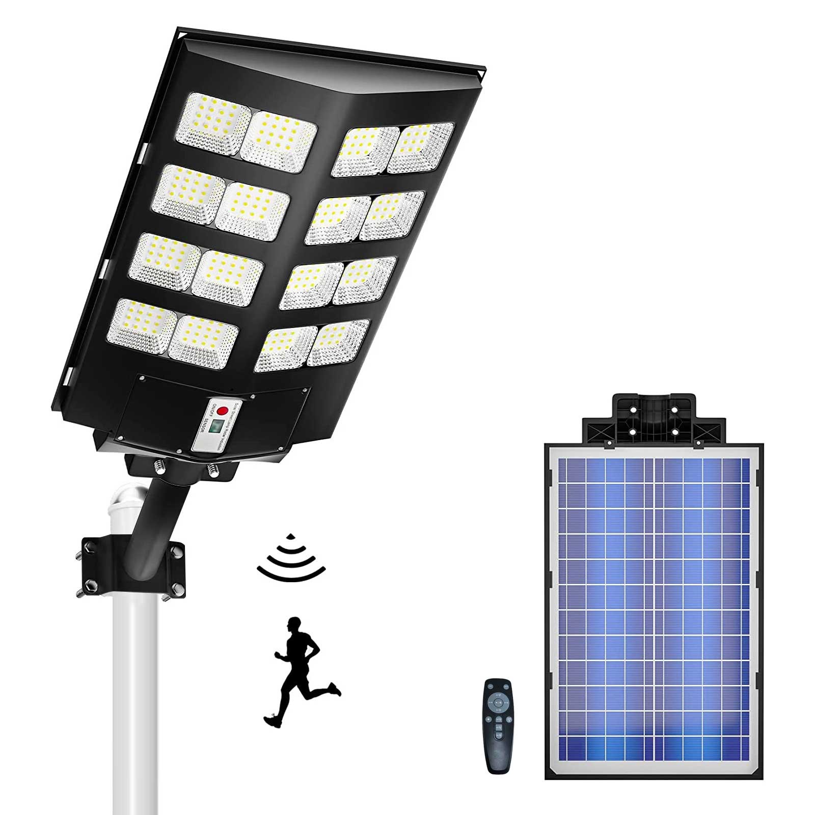 2PCS 990000000LM 1000W Watts Commercial Solar Street Light Parking Lot Road Lamp