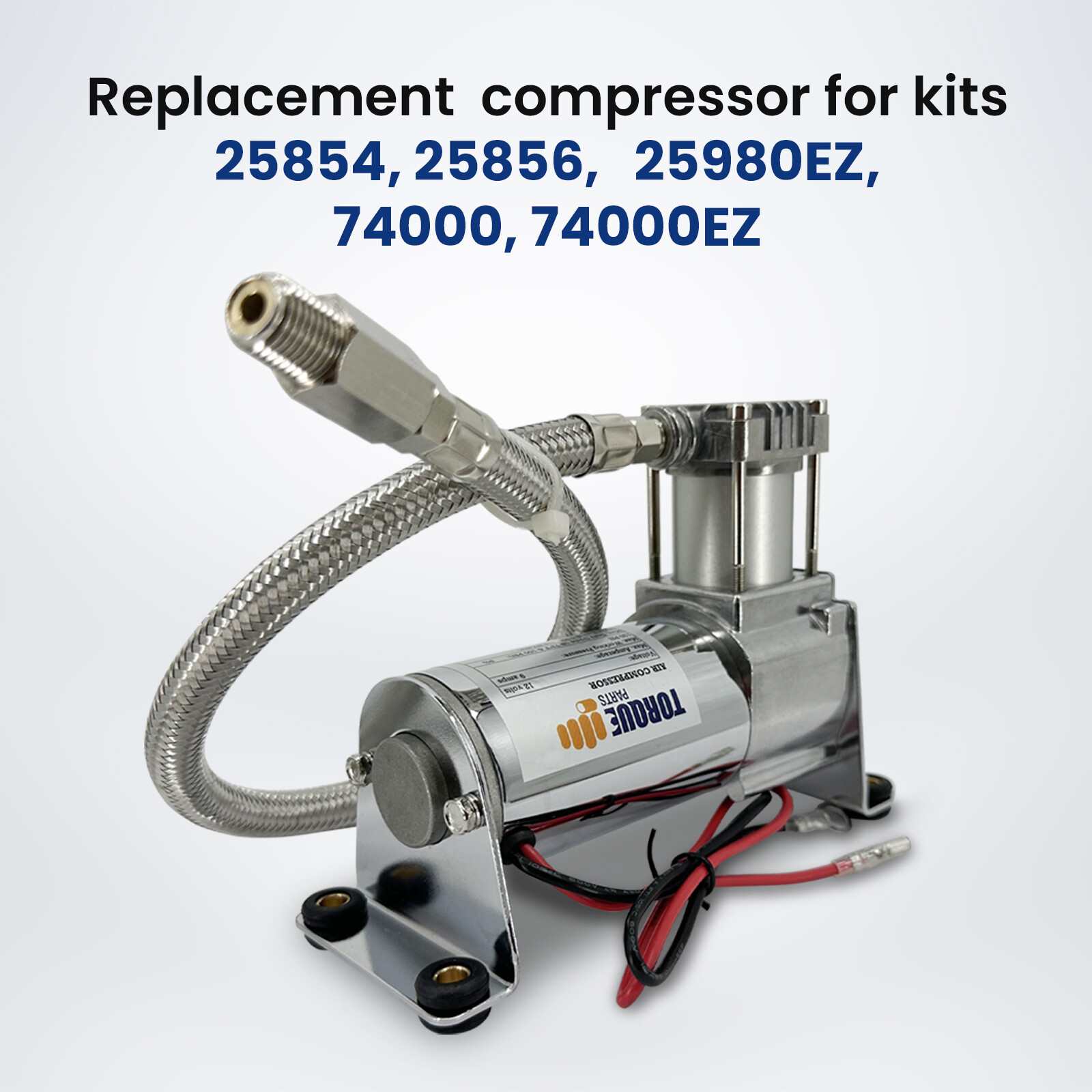 TORQUE Air Compressor Kit 12V Portable Single Port 120 PSI Replace AirLift 16192