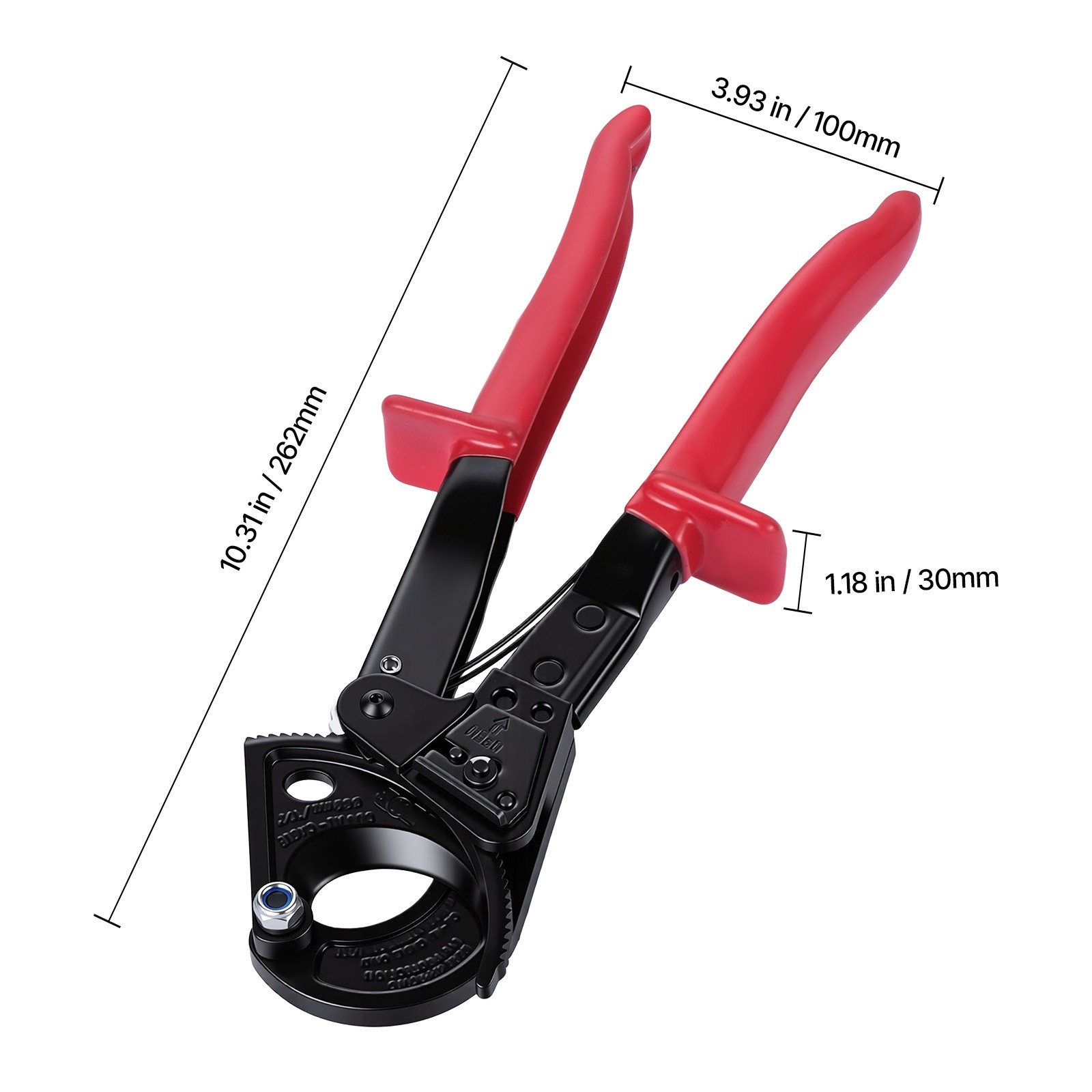 Uimoso Ratcheting Cable Cutter for Copper and Aluminum, 474 MCM / 240 mm²