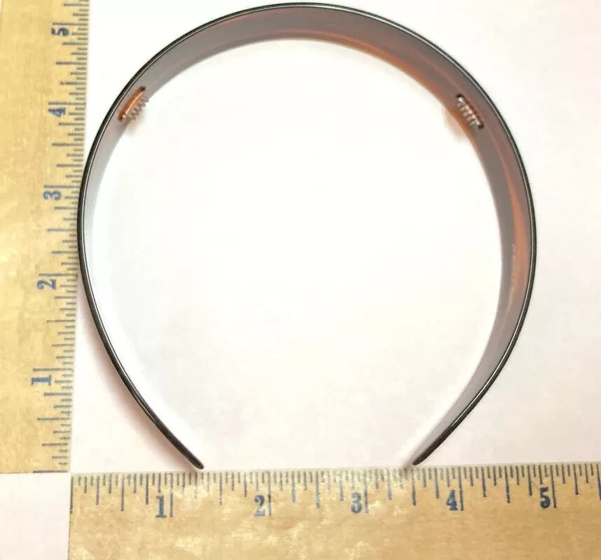 Charles Wahba Headband Hair Flexible Glossy Tortoise Brown Stripe Made in France