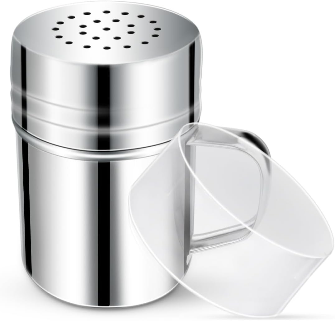 Stainless Steel Dredge Shaker Spice Shakers with Handle Powdered Sugar Shaker Pe