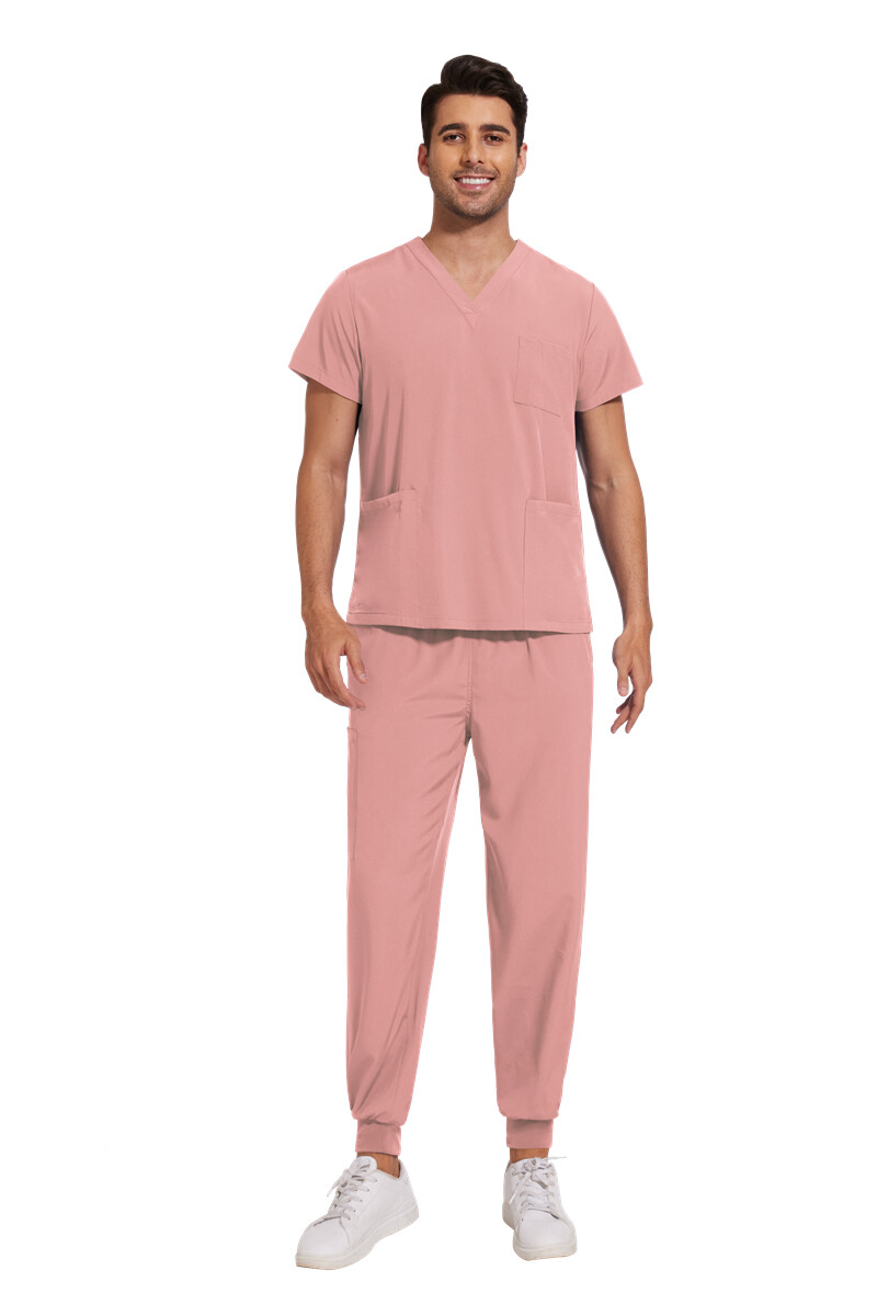 Stretch Medical Uniforms Scrub Set Men V-Neck Jogger Hospital Clinic Workware