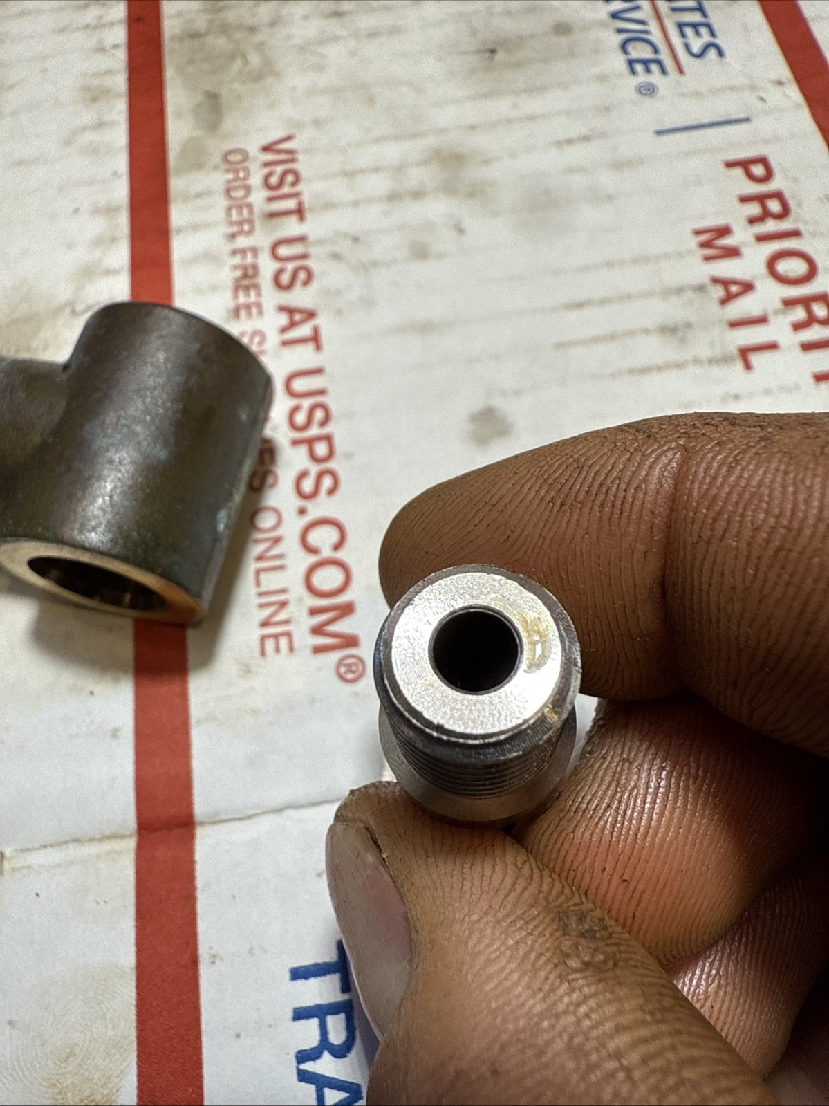 Volvo Penta oil pan dipstick adapter