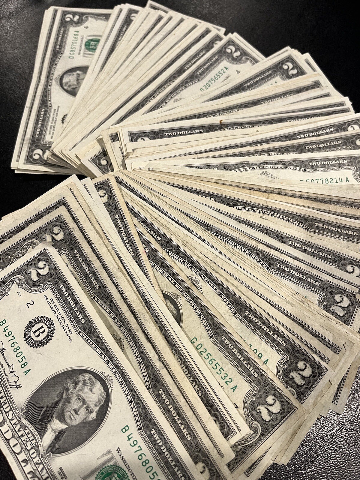 1976 Two Dollar Bill • Average Circulated • $2 Cash US Legal Tender • 1 Note