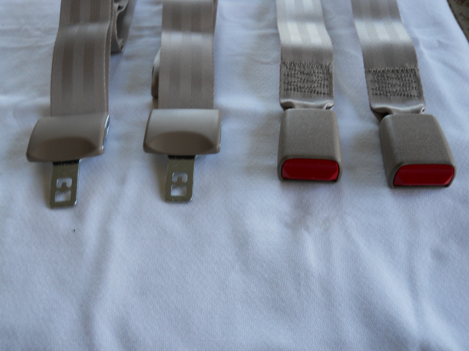 2 Sets - Tan Two Point Seat Belt , Lap Belt, Made by TRW to OEM Specs NEW! 60"