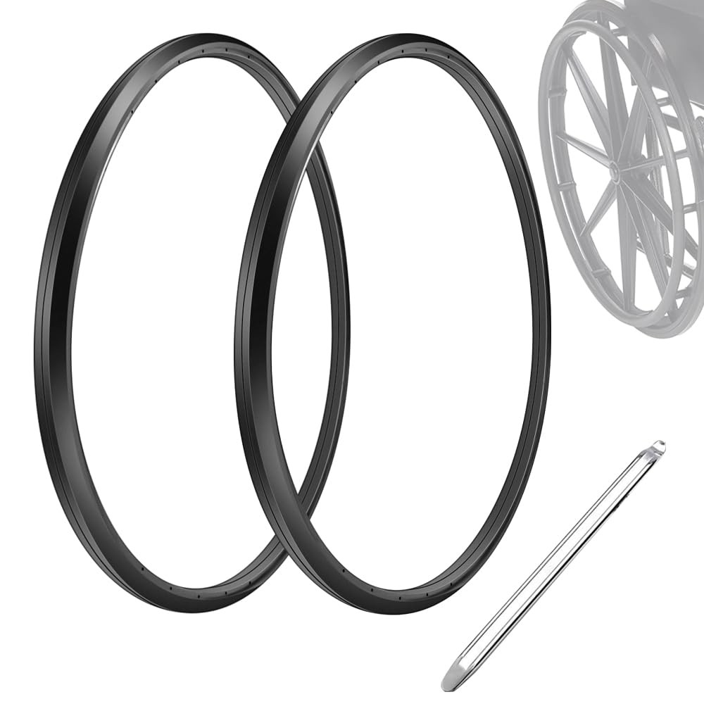 Migeek Wheelchair Rear Wheel Replacement Tire, 24 "X 1" 24X1 Standard, Black