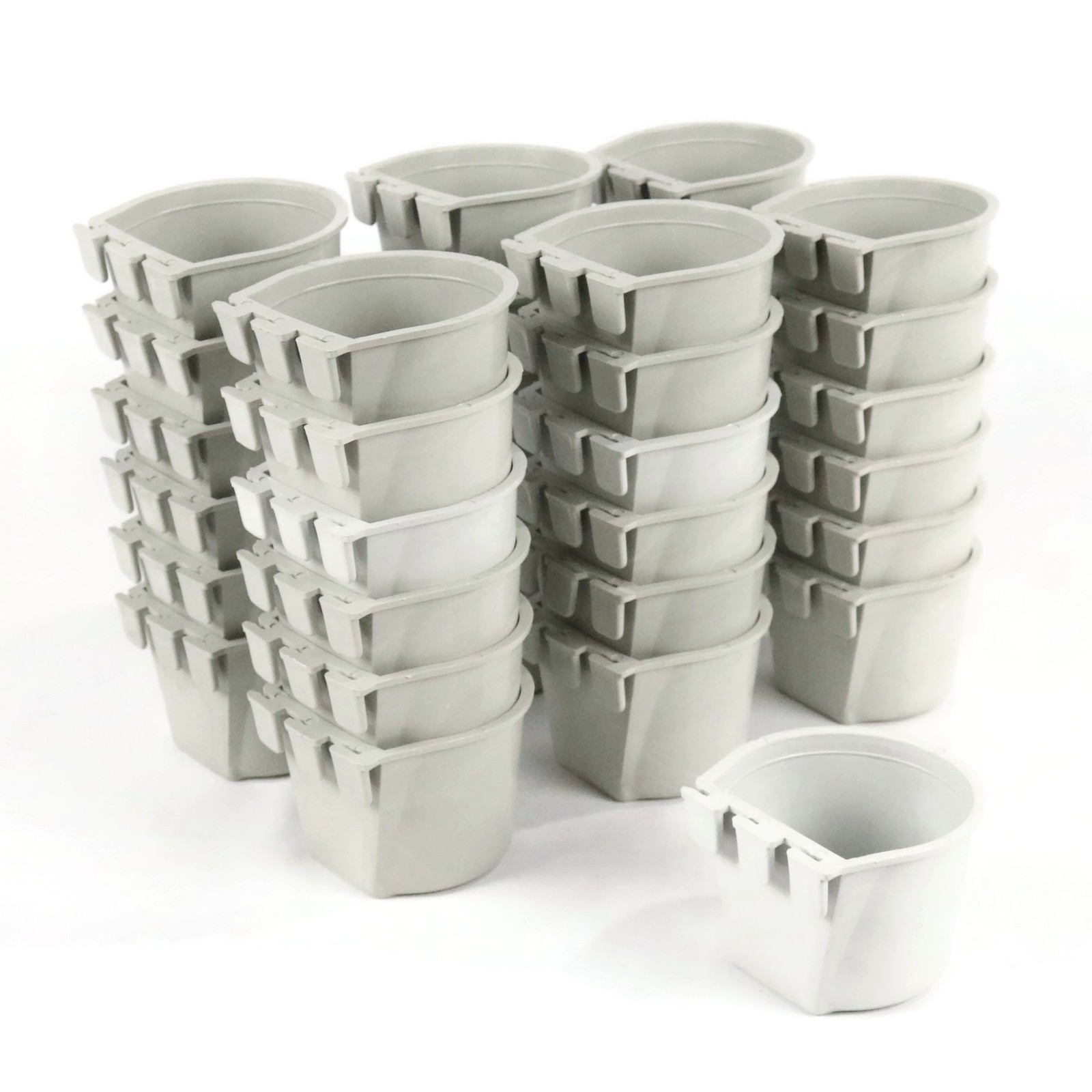 36-Pack - Gray Cage Cups hold 0.5 Pint / 8 fl oz to Hang Feed & Water for Pet