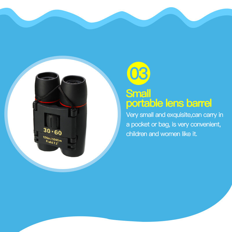 Mini Binoculars Telescope 30X60 Zoom Day Night Vision Foldable Travel Hunting US
