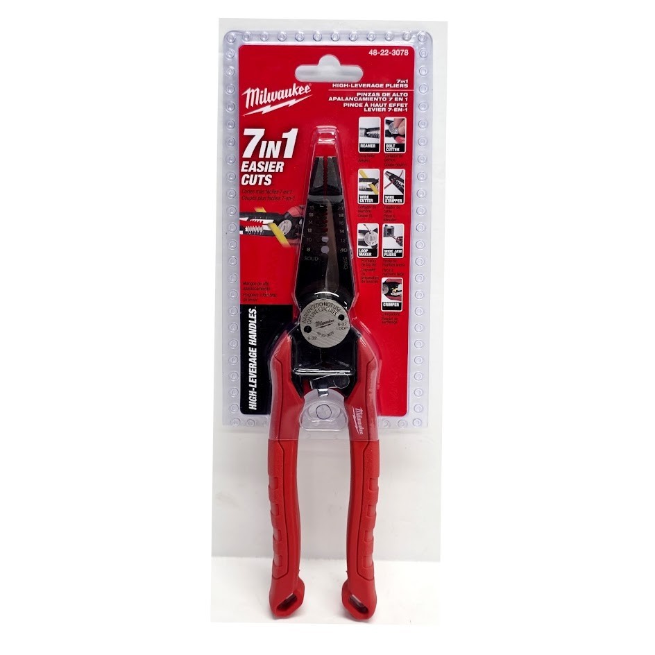 Milwaukee 48-22-3078 7-in-1 High-Leverage Combination Pliers – Multi-Function