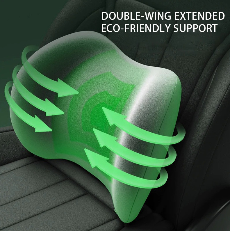 Ergonomic Lumbar Support Cushion Memory Foam Bed Back Support Pillow