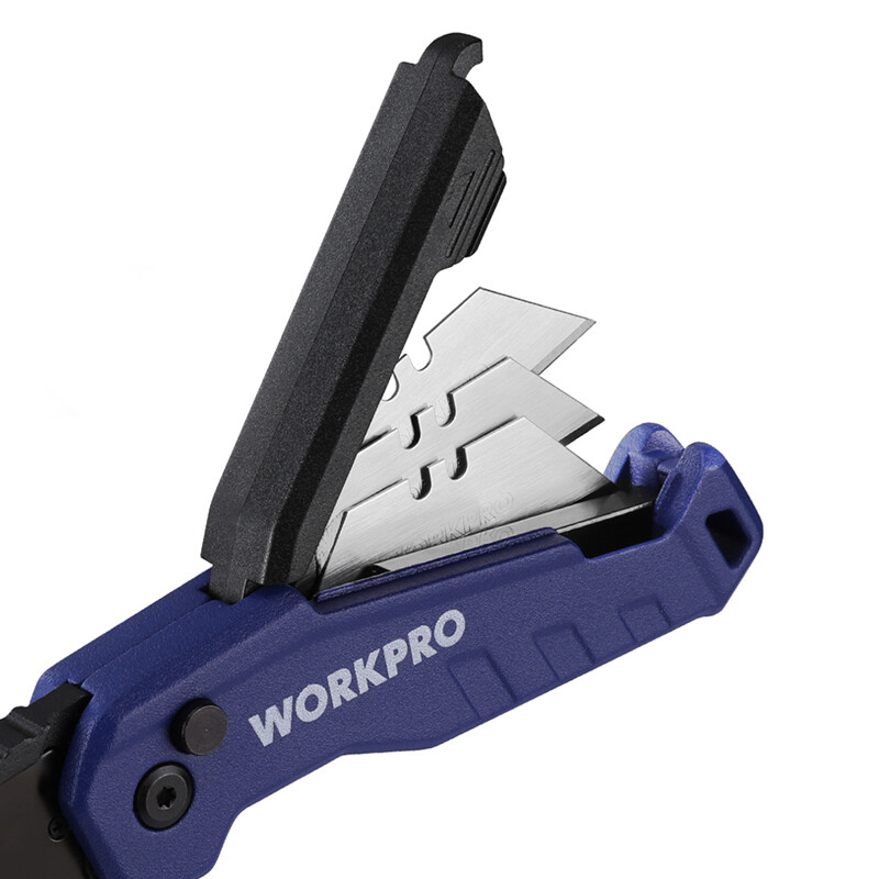 WORKPRO Folding Utility Knife Razor Knife for Cartons Cardboard Boxes 13 Blades