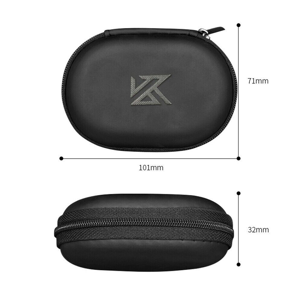 Small EVA Zippered Hard Case for Earphone Earbud Storage - Black