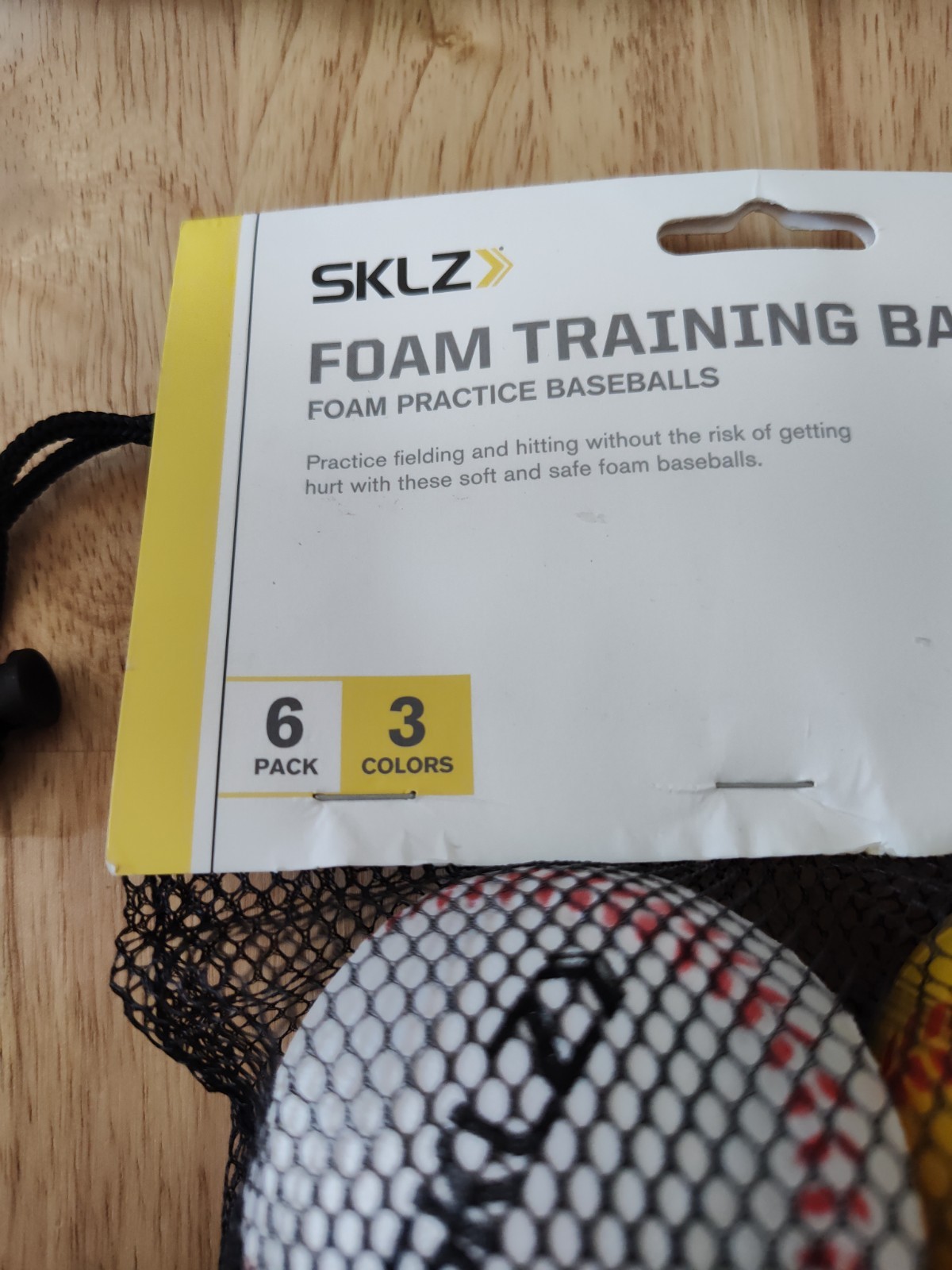 SKLZ Foam Training Baseballs 6-Pack - White/Yellow/Blue