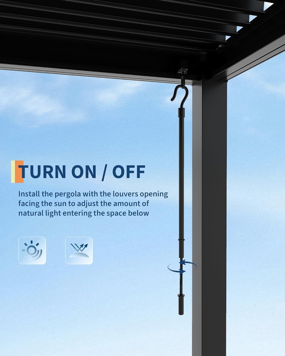 All-Aluminum Pergola 12' x 20' with Adjustable Roof, New