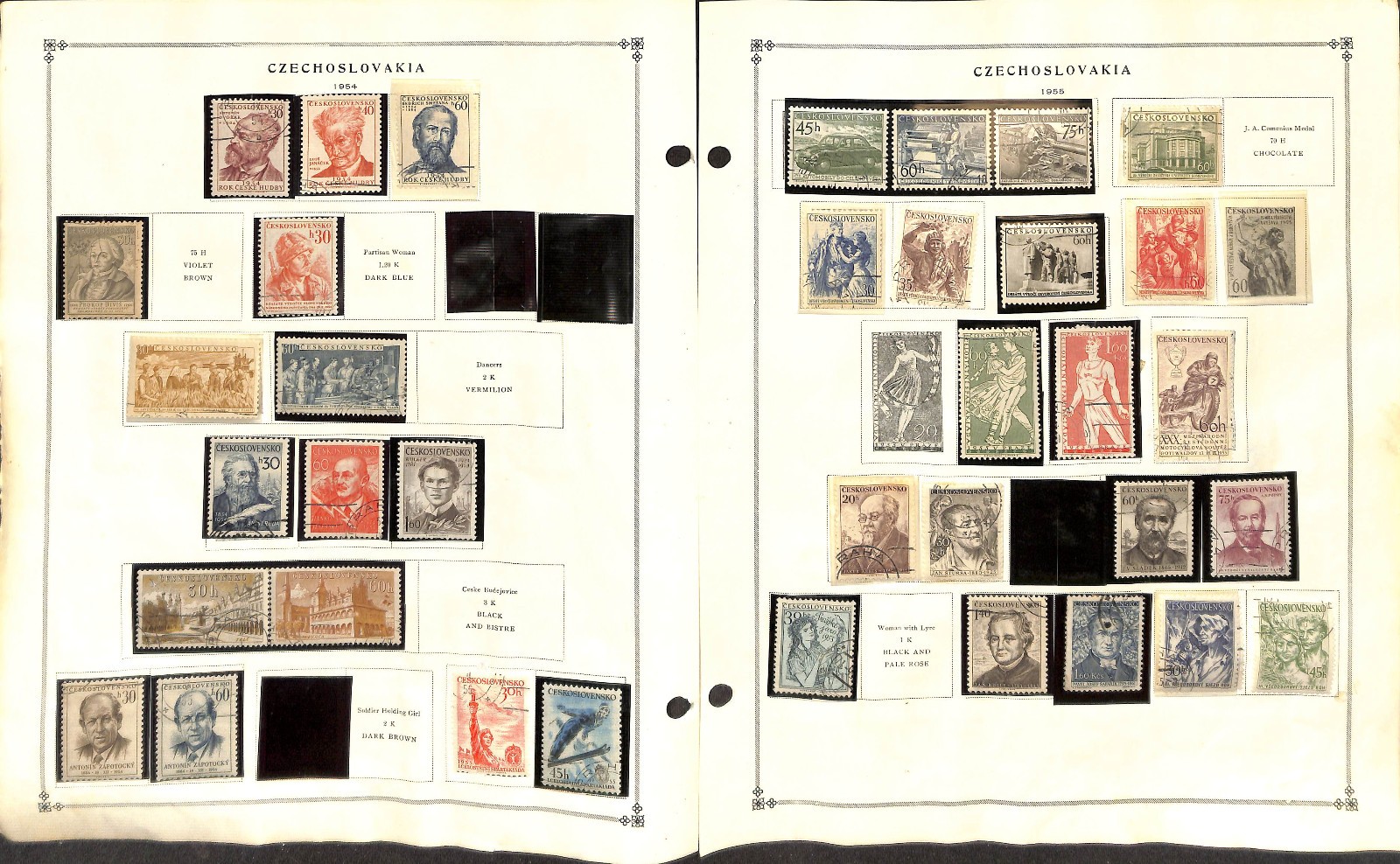 Czechoslovakia Stamp Collection on 80 Scott International Pages, 1918-1974 (CH)