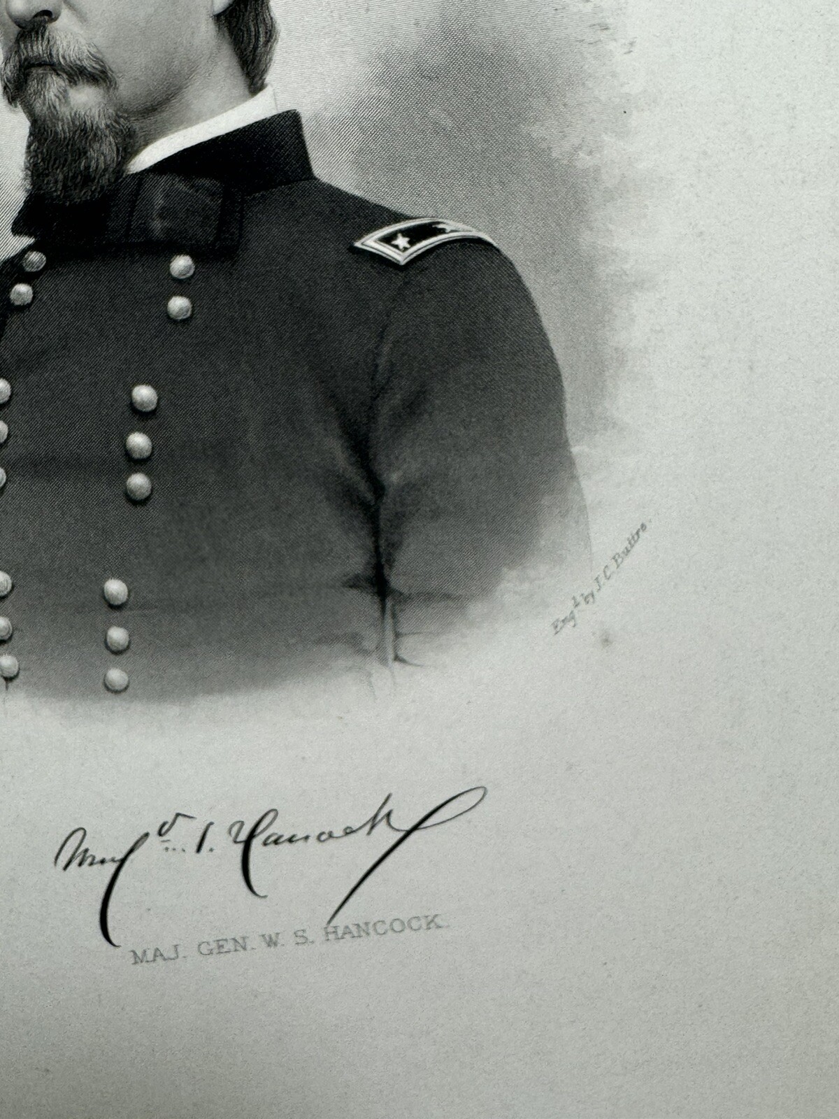 1860 Original American CIVIL WAR Print Union Brigadier GENERAL W.S. Hancock