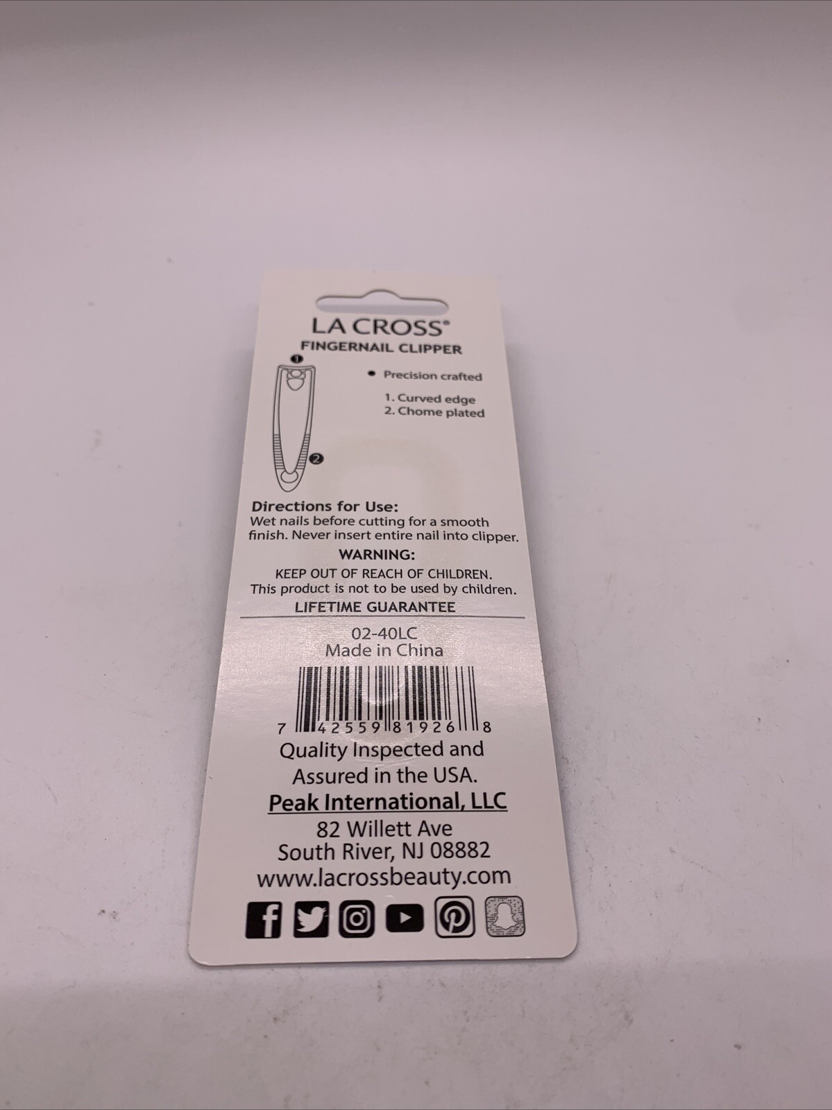 La Cross Fingernail Clippers Precision Crafted Chrome Plated