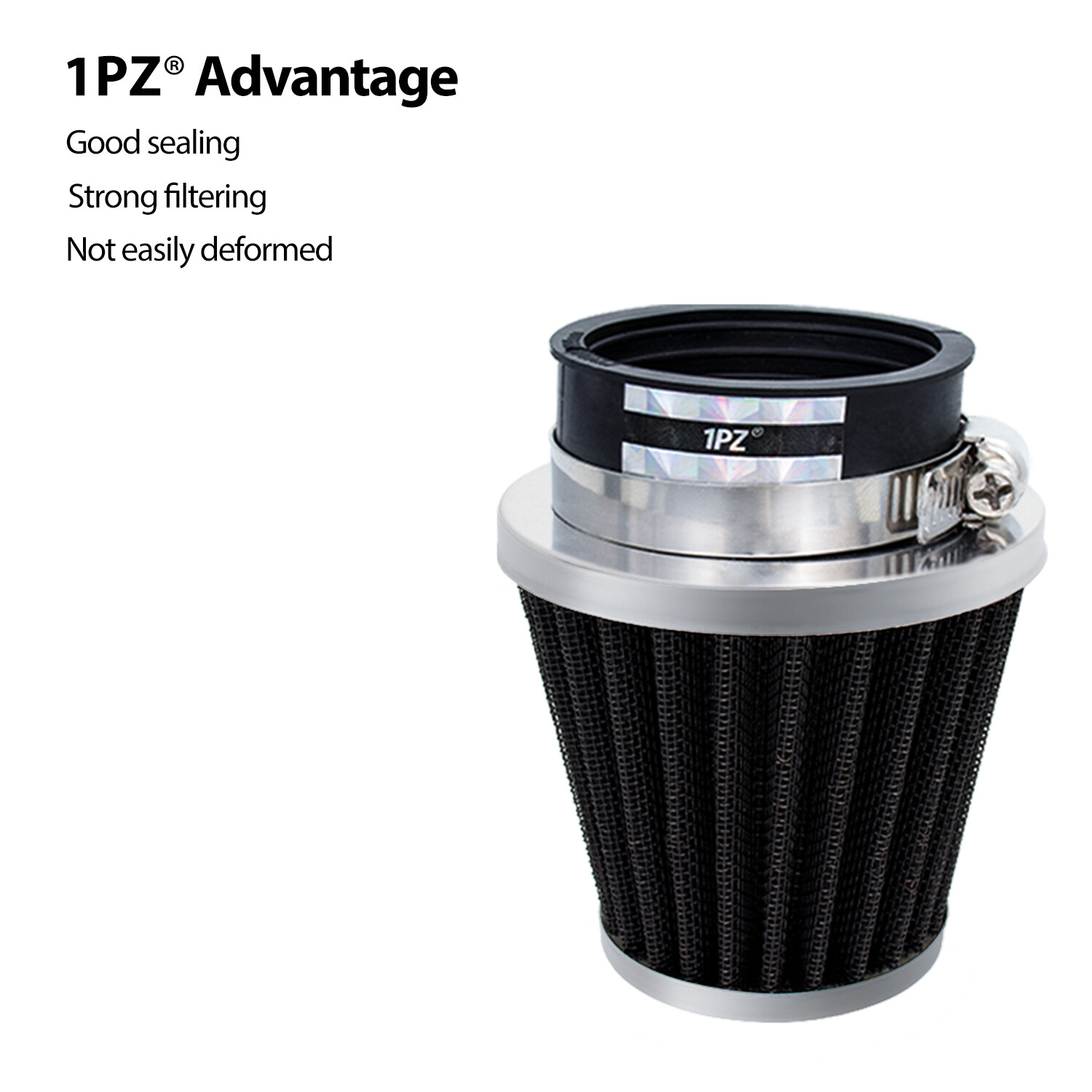 2 Washable Tapered 48-50mm Chrome Pod Air Filter Motorcycle Cafe Racer Dirt Bike