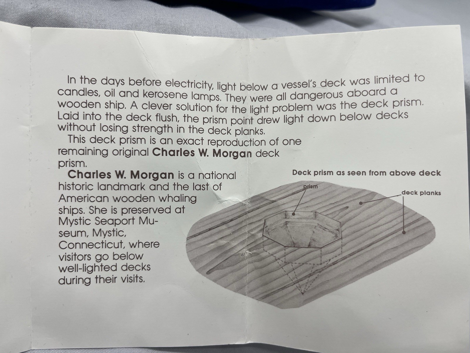 Mystic Seaport Charles W Morgan Ship Deck Prism Hand Poured Reproduction Green