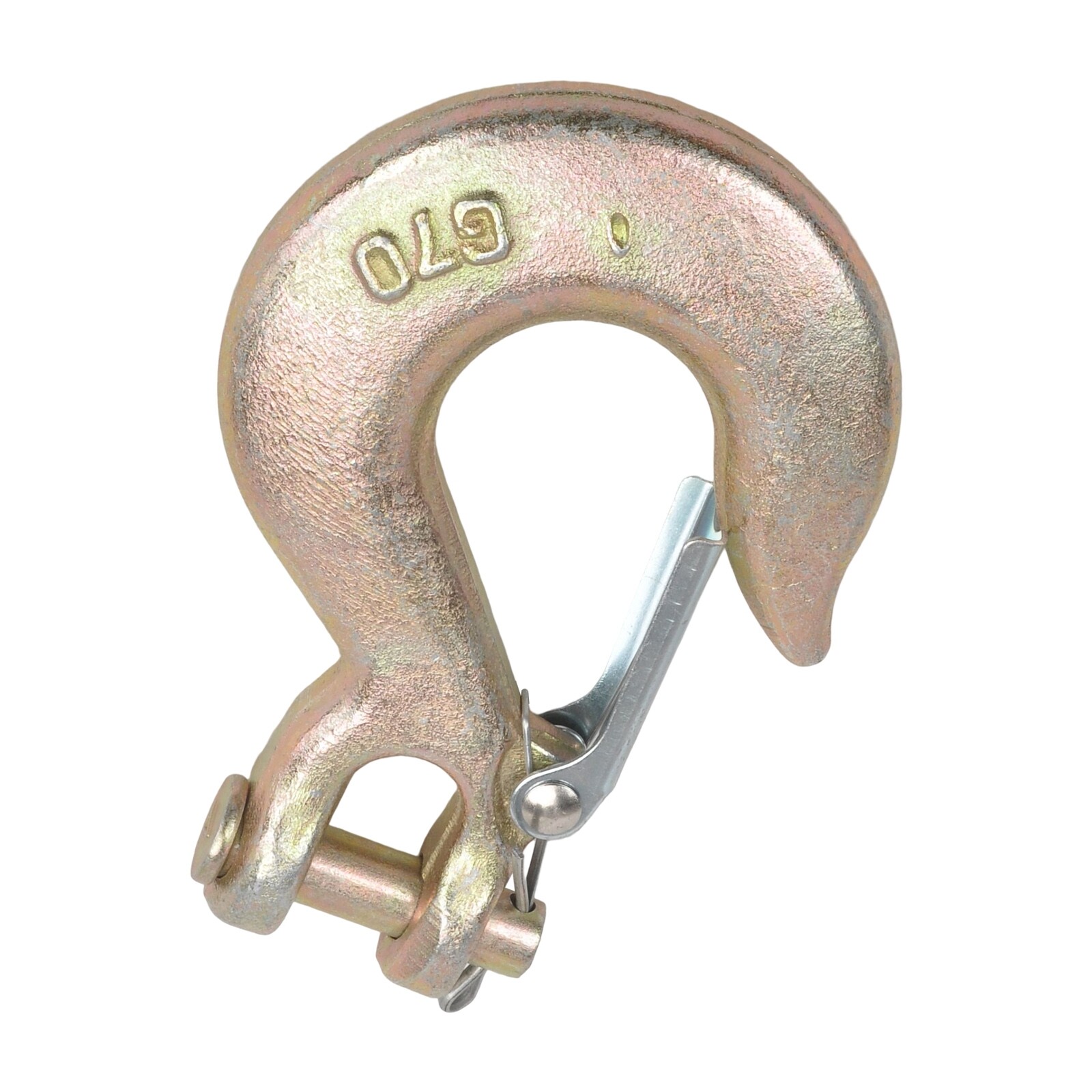 (2) 3/8" Grade 70 Steel Heavy Duty Forged Clevis Slip Hook With Safety Latch