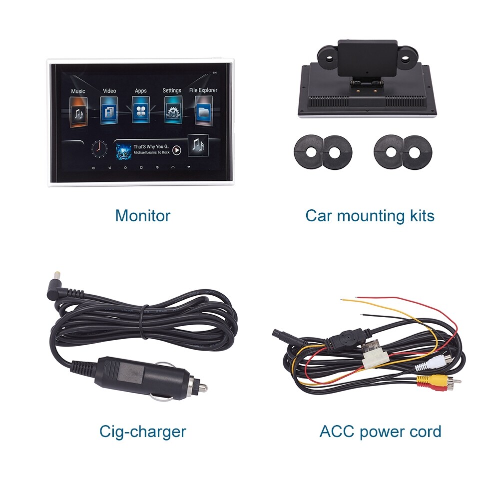 13.3in Android 9.0 Headrest Monitor Video Player Car TV Touch Screen WiFi//USB