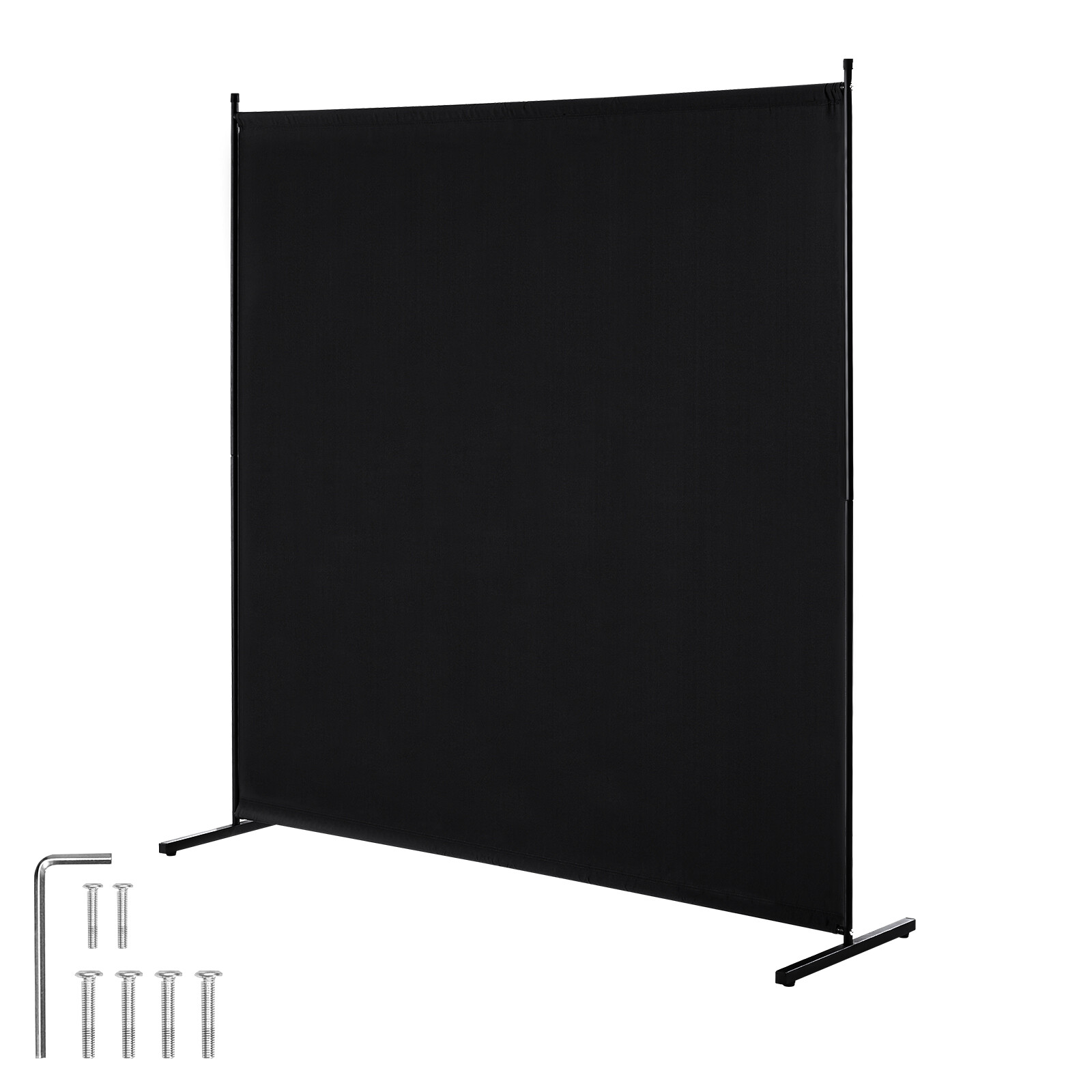 6FT Room Divider Single Panel Fabric Room Screen for Office Bedroom Black