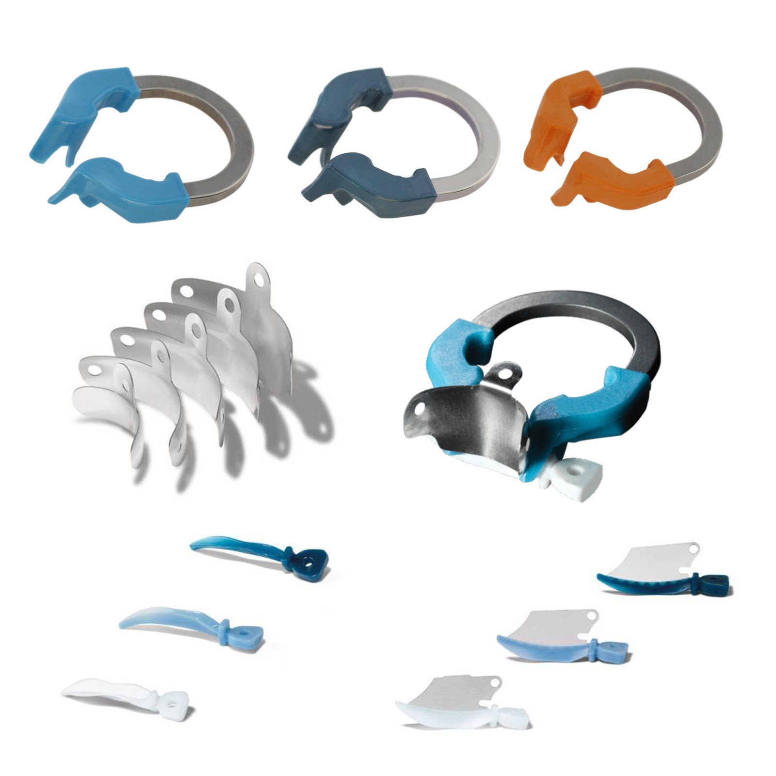 Dental Sectional Matrix Bands 4.5 5.5 6.5 Niti Retaining Rings Wedges Palodent