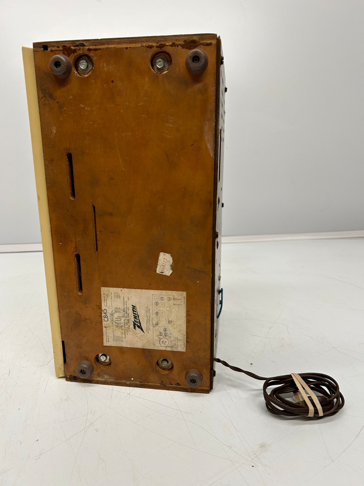 Vtg Zenith Model C845 Super Interlude AM FM Tube Radio Works Has Issues As Is