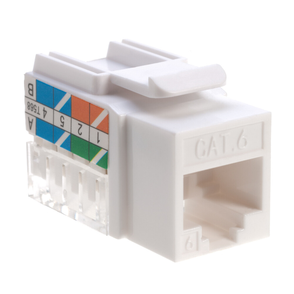 Cat6 White Keystone Jack 45 Degree Punch Down Network Connector Multi-Pack LOT