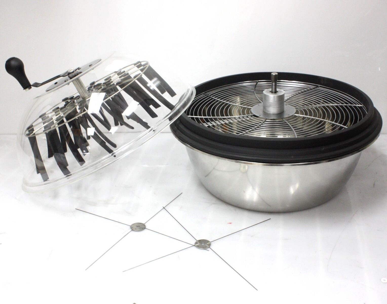 PRO 19" Hydroponics Trim Stainless Bowl Leaf Bud Spin Hand Crank Speed Trimmer