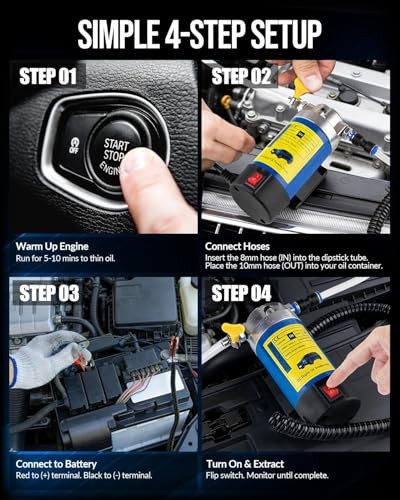Oil Extractor Pump, 12V 100W Self-Priming Electric Fluid Transfer Pump for