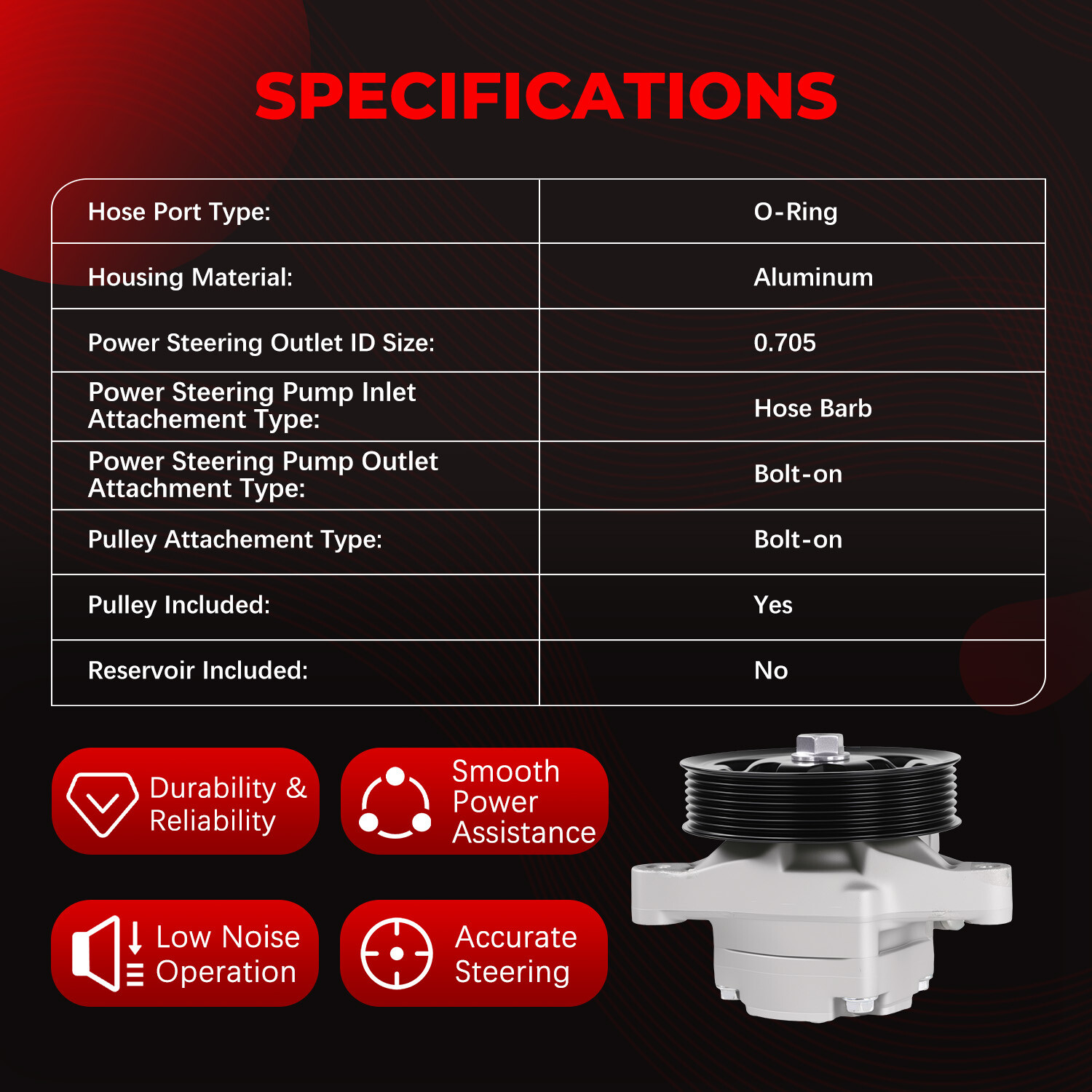21-5456 Power Steering Pump w/ Pulley for 2006-2011 Honda Civic 1.8L 56110RNAA01