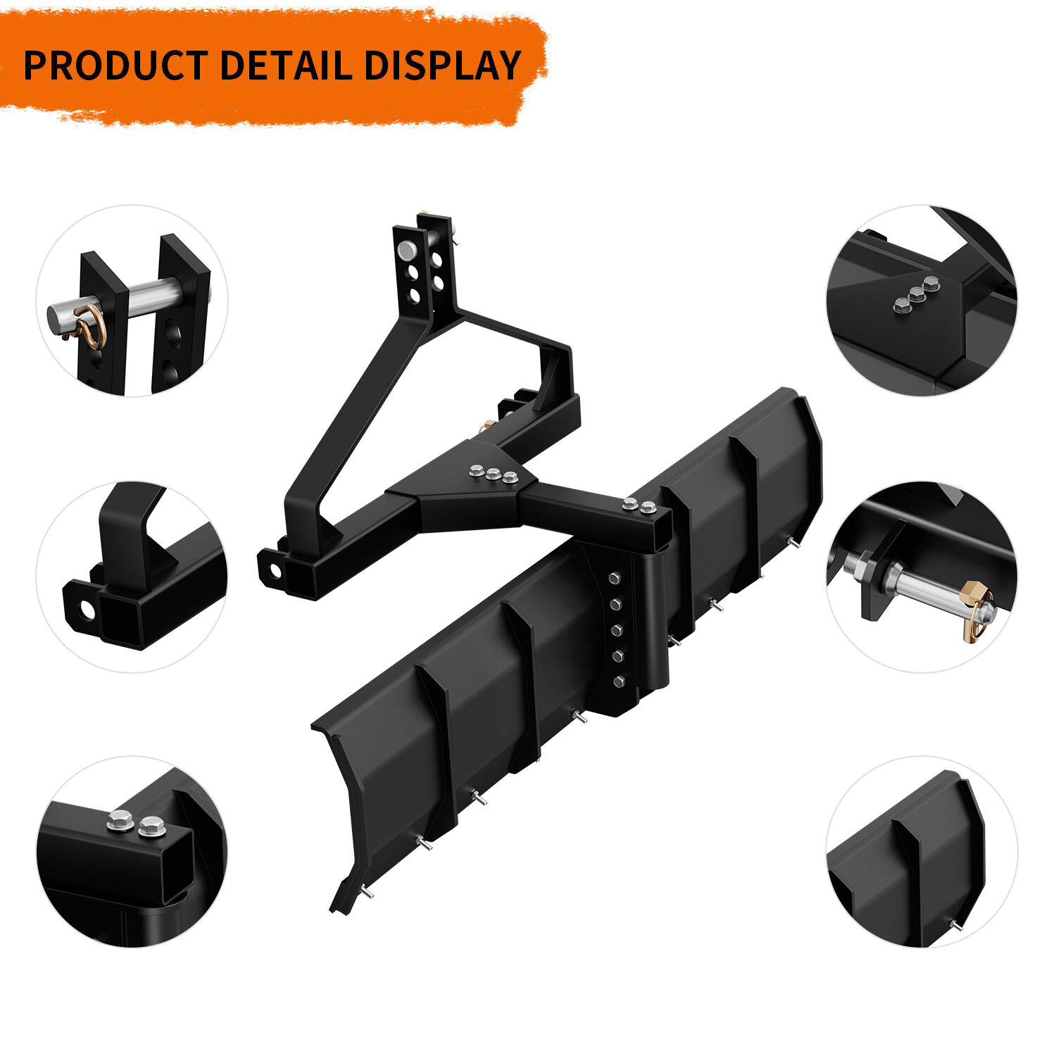 52" Width CAT-0 & Cat 1 Rear Grading Blade for Driveway Leveling Heavy Scraping