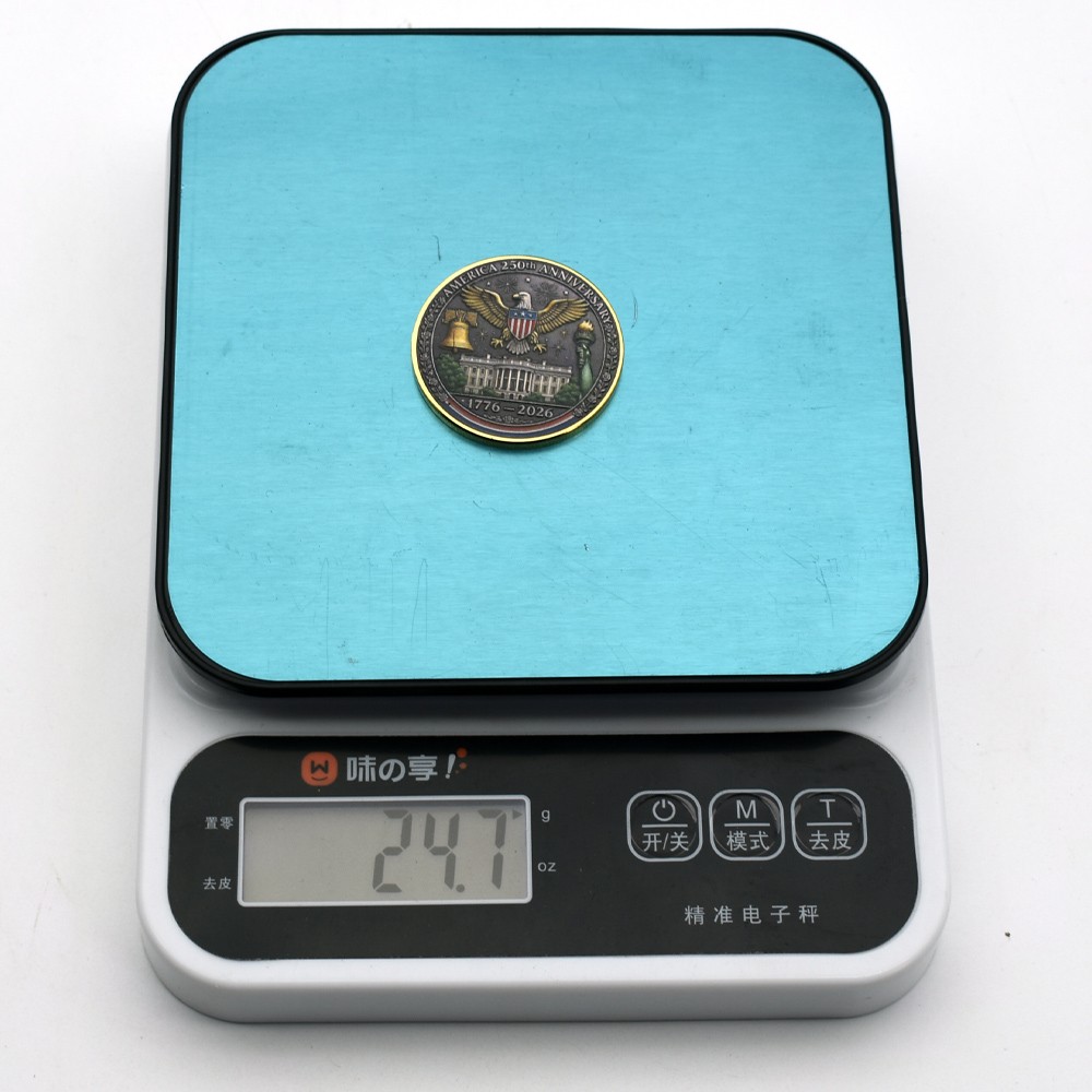 1776-2026 America 250th Anniversary Coin | Gold-Tone Patriotic Collectible Medal