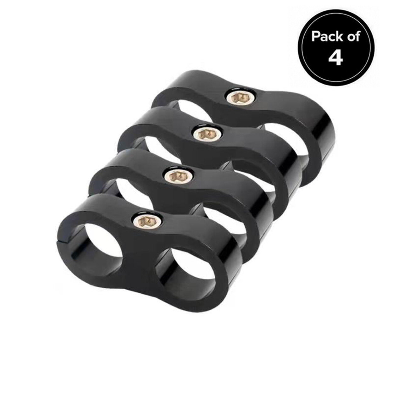 4Pcs Hose Separator Clamp Fitting Connector 6AN 8AN 10AN 12AN Oil Fuel Hose Line