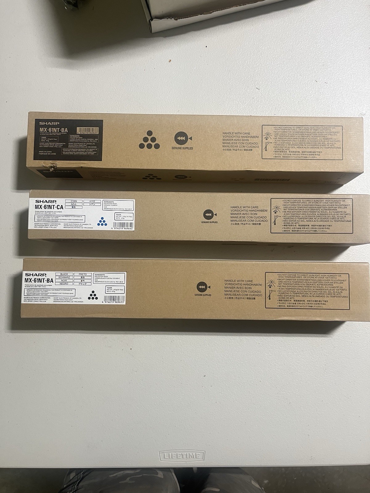 MX-61NT-CA, MX-61NT-BA X 2,  Sharp Toner Lot Of 3