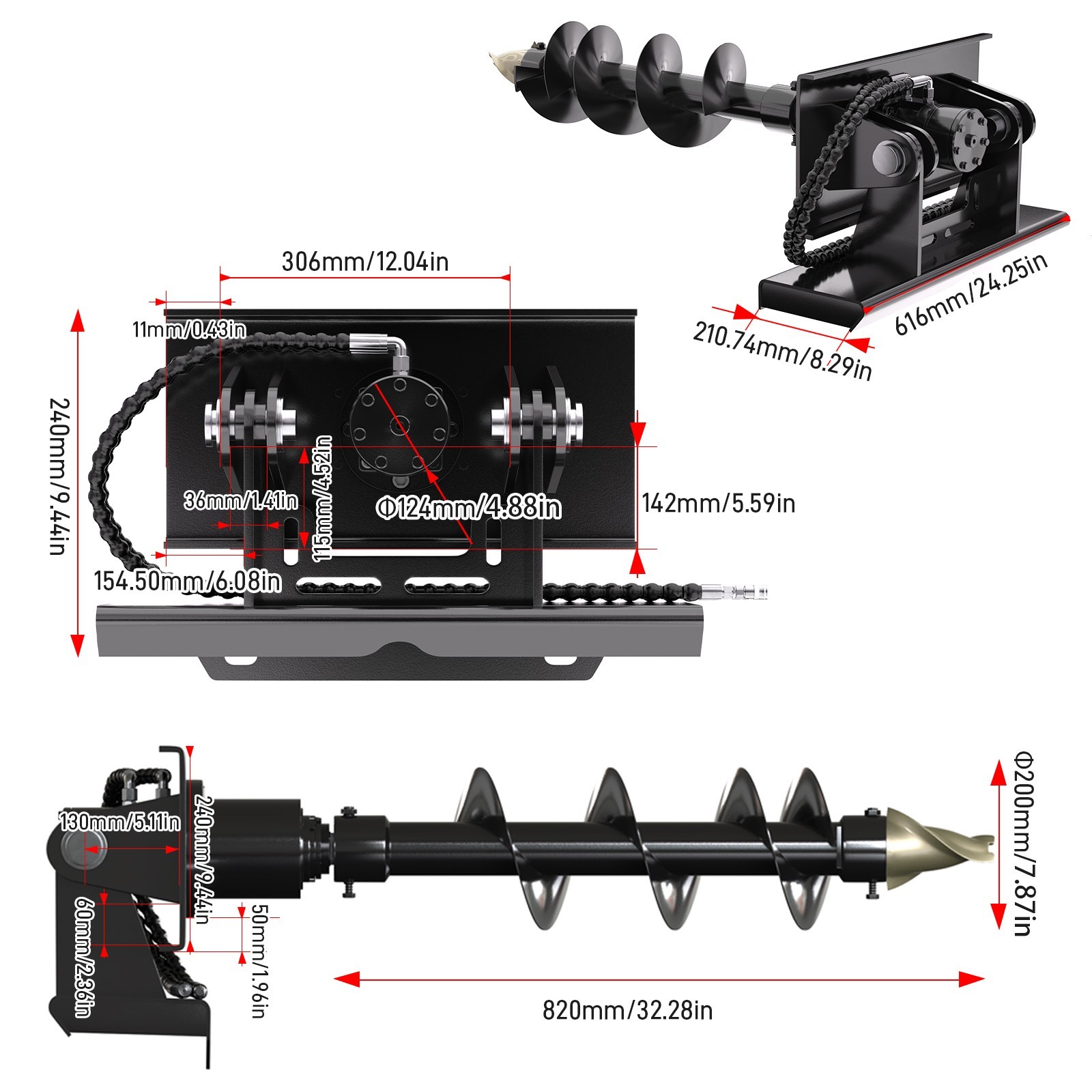 B&S Engine Mini Skid Steer Track Loader Crawler with 2 Attachments