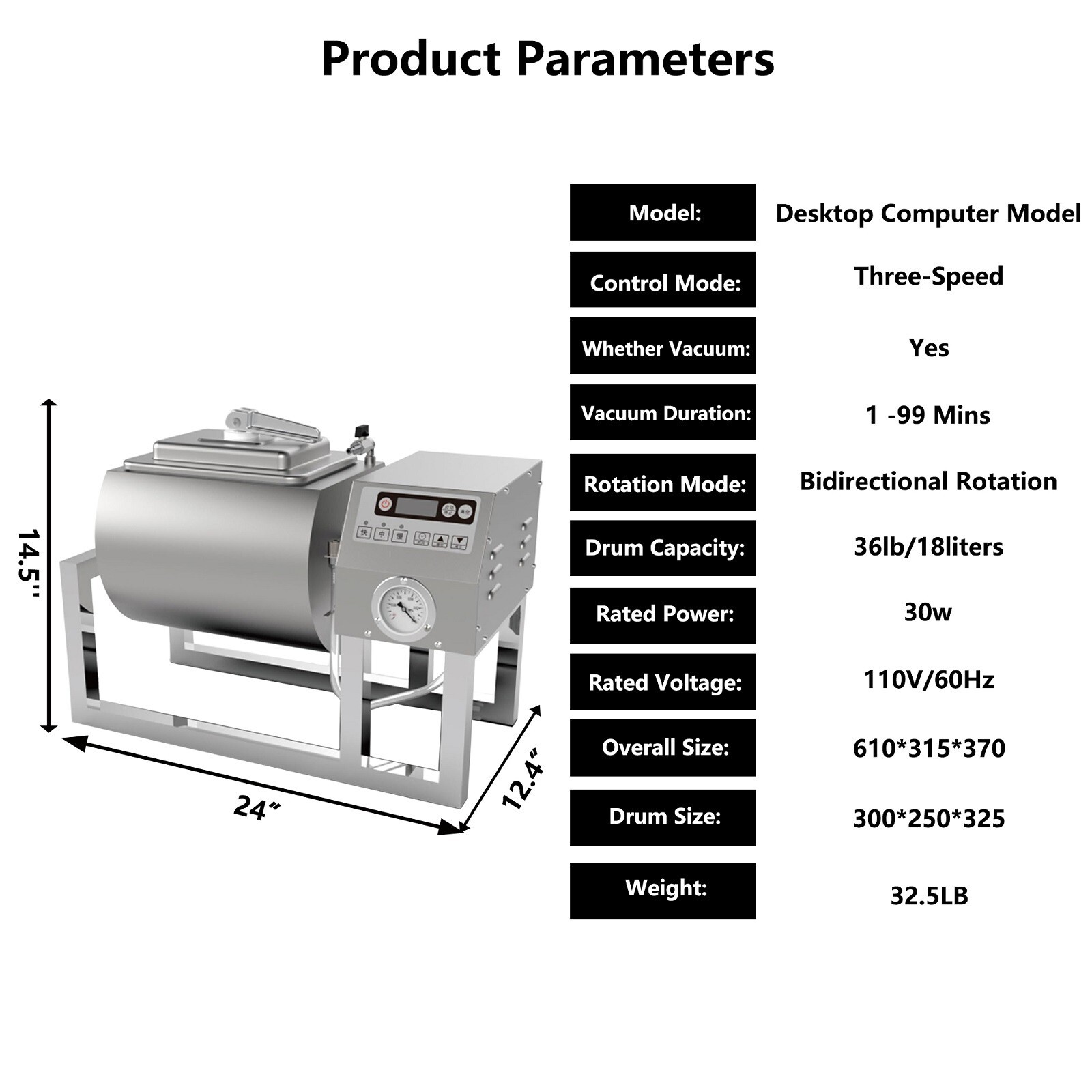 Hakka Automatic Vacuum Pickling Machine 18L Large Capacity Poultry Meat Salting