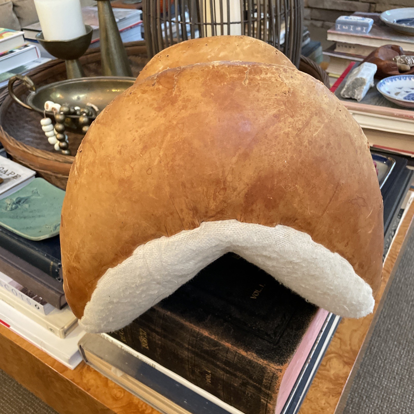 VTG North African Leather Donkey Saddle Woven Textile Tunisia