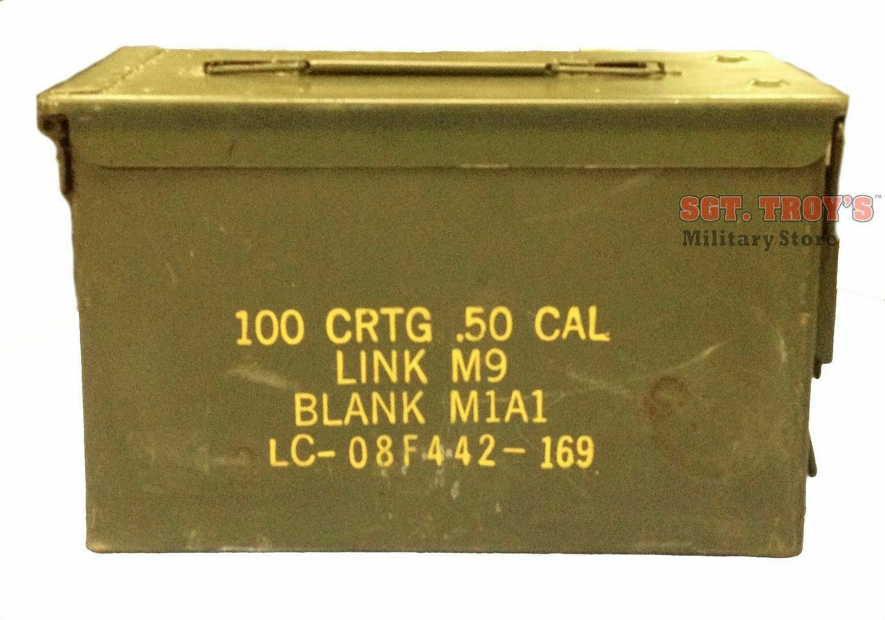 Original .50 CALIBER 5.56mm Military AMMO CAN M2A1 50CAL METAL AMMO CAN BOX VGC