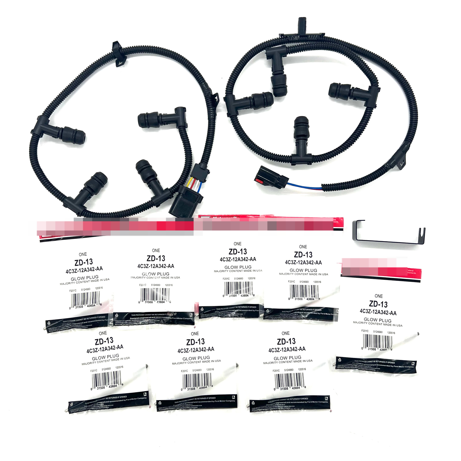 Motorcraft ZD13 Glow Plug & Harness Kit For 2004-2010 Ford Powerstroke F250 6.0L