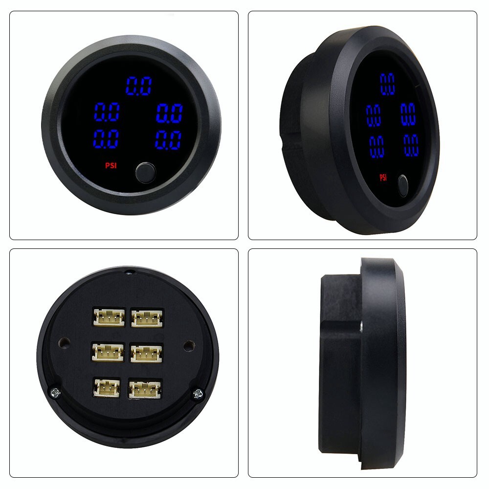 52mm Five Display Air Pressure Gauge 0-232 PSI Air Ride Air Suspension 5X 1/8NPT