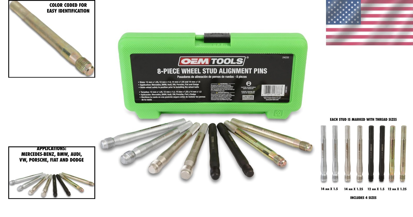 Professional 8-Piece Wheel Stud Installer - Prevents Damage During Fitment